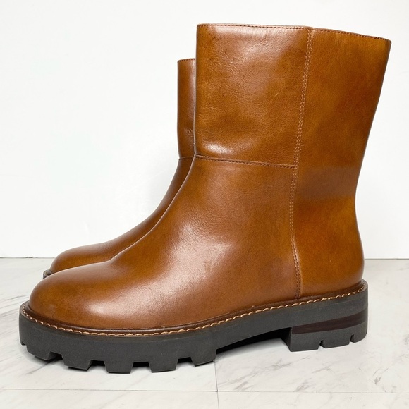 Vince Camuto Telvanni Brown Leather Lug Sole Boot 8M